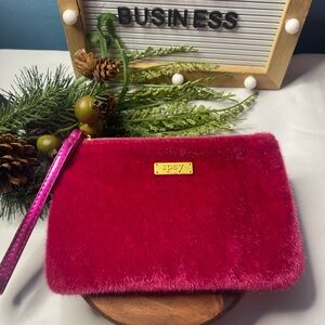 Ipsy Pink Faux Fur Clutch